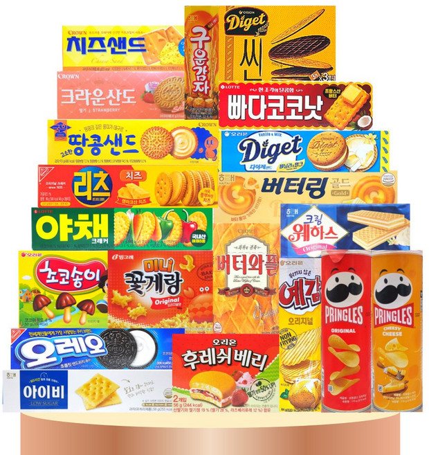 [판다네 마켓] 소형 20종-A 과자세트 (마리 아이비 야채크래커 리츠 계란과자 꽃게랑 버터와플 다이제씬 웨하스 초코송이 버터링 빠다코코낫 예감 국희땅콩샌드 치즈샌드 에이스), 1개
