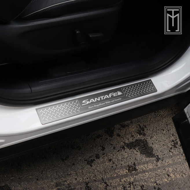 [비브랜드] 메탈 도어스커프 발판 DIY몰딩 인테리어 악세사리 튜닝용품 더뉴싼타페 호환가능, B타입