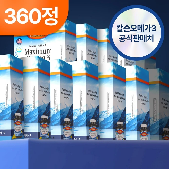 칼슨 60분공정 노르웨이 야생포획 고함량 맥시멈 알티지 오메가3 2000mg, 30정, 12개 - 쿠팡