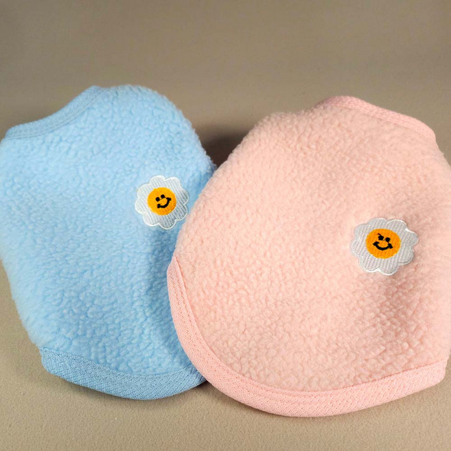 강아지 겨울 뽀글이 플리스 기모 애견 의류, 핑크, 1개