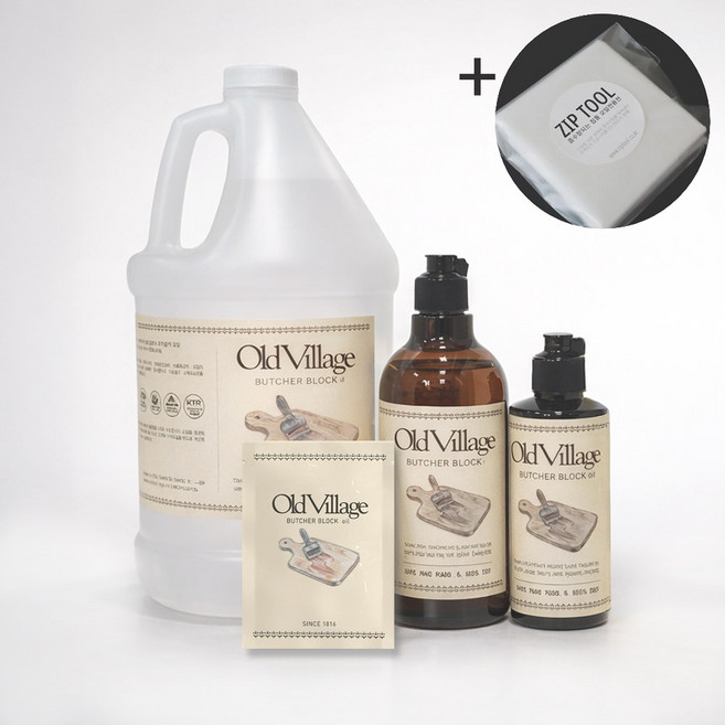 올드빌리지 부처블락 도마오일 + 오일천, 투명, 1개