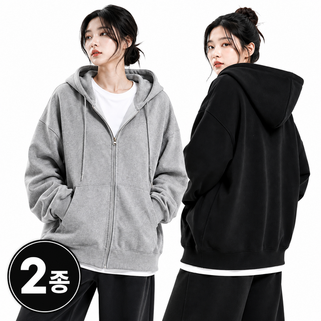 7위 - 제이스토어 여성 가을 루즈핏 긴팔 후드 집업 2종세트
