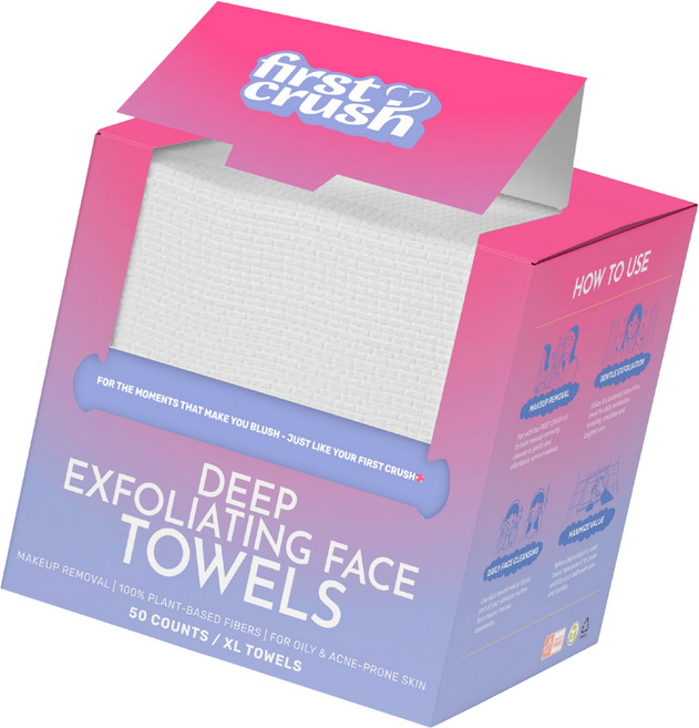 퍼스트크러쉬 저자극 순면 일회용 페이스타올 (대형) - 메이크업 제거 세안용, 1개, 50매