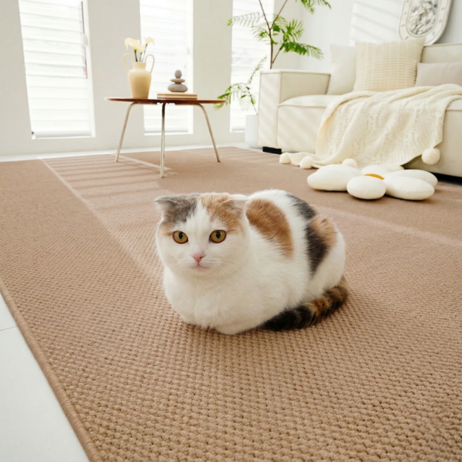 필 바이브 고양이 스크래쳐 매트 카페트 색상별 대중소형 긁힘방지 발톱케어, 1개, 브라운