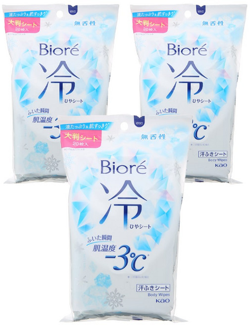 비오레 냉시트 무향 20매입, 3개