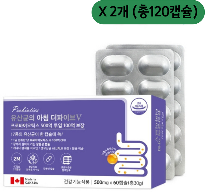 파마젠 유산균의 아침 가벼운 하루 시작 프로바이오틱스 60캡슐 2박스, 60정