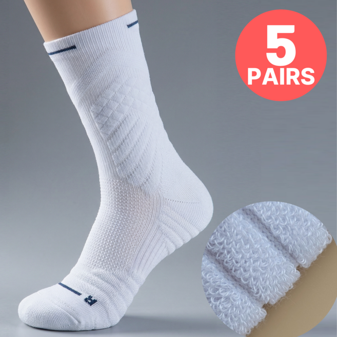 그로스픽 충격흡수 삼중쿠션 장목 러닝양말 5켤레 세트