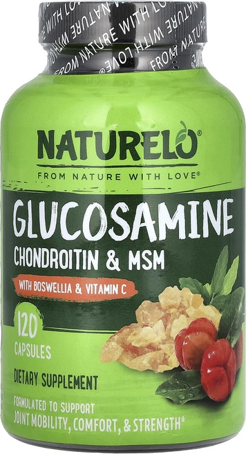 몸관리하세요 겨울입니다 NATURELO 글루코사민 콘드로이틴 보스웰리아 및 비타민C 함유 MSM 캡슐 120정 특별관리진행, NATURELO 글루코사민 콘드로..., 1개 - 쿠팡