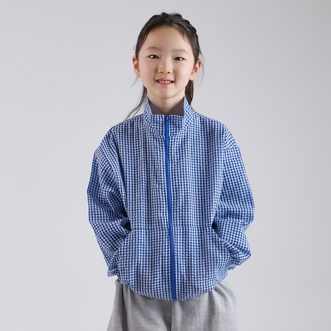 하트베이비 남아 여아 등원룩 지지미 체크 바람 막이 점퍼