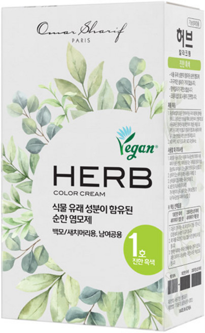 동성제약 오마샤리프 허브 칼라크림 염색약 70g 1호(진한흑색), 진한흑색, 1개