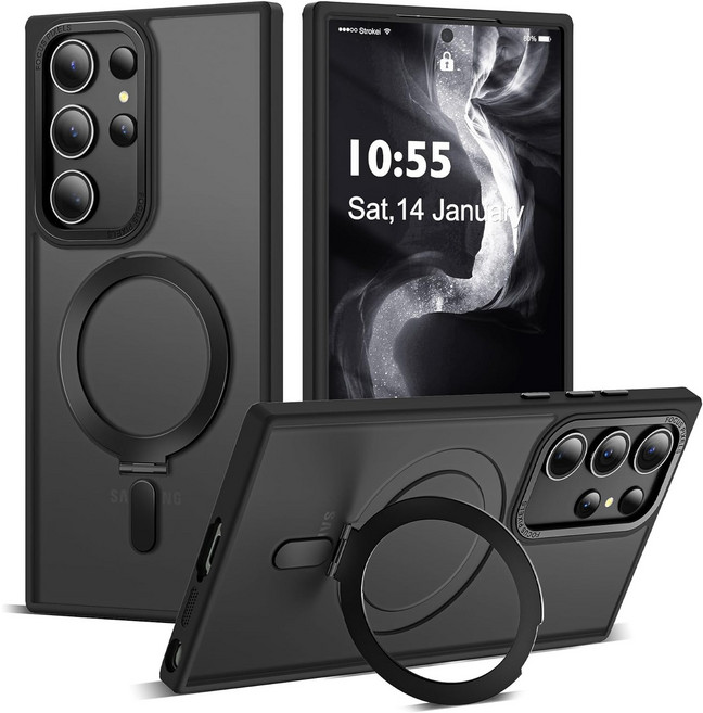 헤미션 갤럭시 S26/S24/S23 플러스 울트라 맥세이프 케이스 with 거치대