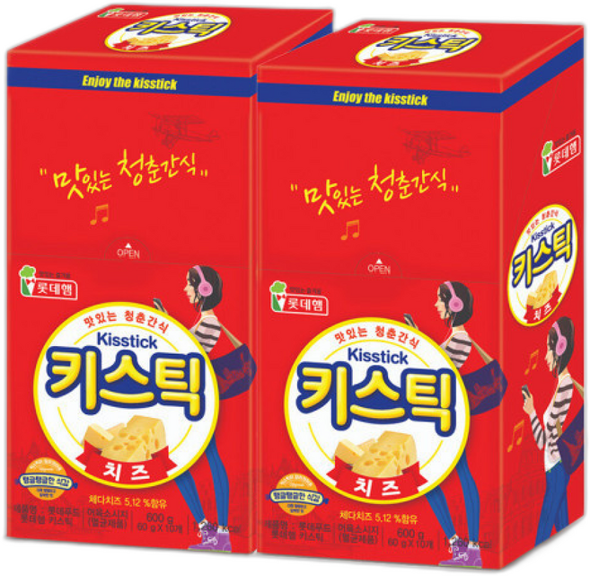 롯데햄 키스틱 치즈 소시지 간식(스타배송), 2개, 600g
