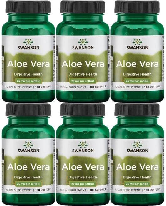 스완슨 알로에 베라 25mg, 6개, 100정 - 쿠팡