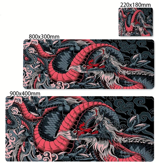 게이밍 마우스 패드 대형 드래곤 게이머 마우스 패드 컴퓨터 게임 테이블 카펫 책상 매트 XXL 800x300mm 고, 01 Small 220x180x2mm, 12 K5376
