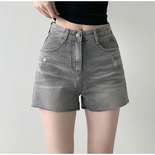 부기샵 캣츠 유니크 빈티지 데님 여성 숏팬츠