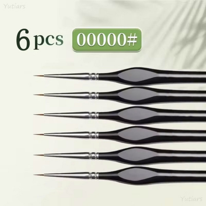 전문가용 미세 팁 페인트 브러쉬 세트 - 아크릴 모델 및 미니어처 페인팅용 나일론 헤어 초미세 디테일 브러쉬, [01] 6pcs