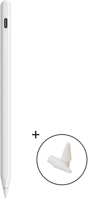 isee아이시 C타입 충전 아이패드 호환 스타일러스 펜슬+펜촉 2개증정, 1개, 화이트(펜촉2개)