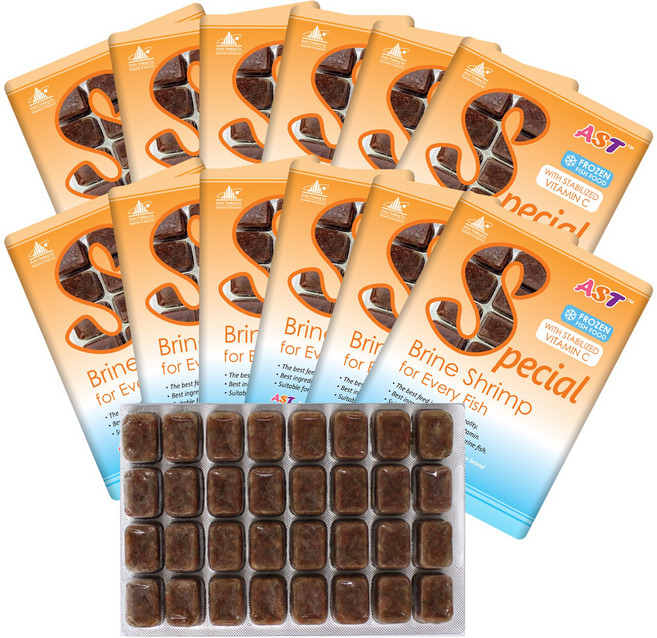 샘아쿠아 AST 냉동 브라인 쉬림프 12팩 1box 열대어 치어 사료, 12개