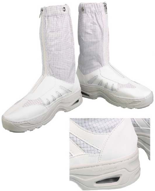 크린룸 통기성 에어쿠션 방진부츠 안전화 가성비 백색안전화 제약 고청정 반도체 방진신발, WHITE, 1개