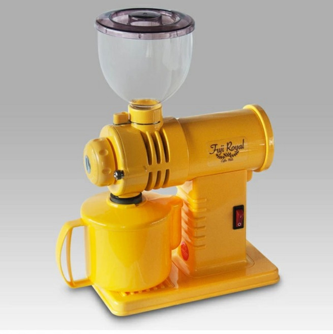Fuji Royal 咖啡磨豆機 家用小型研磨機, 黃色, R-220 平刀