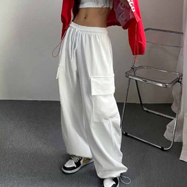 [주식디디댄스] 스트링 카고 와이드팬츠 데일리 댄스복 공연복 무대복 힙합의상 축제의상