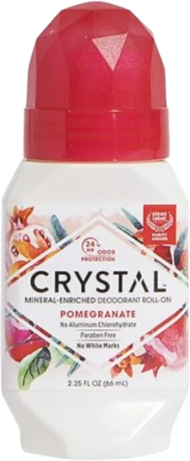 CRYSTAL 천연 데오드란트 롤-온 석류 2.25 fl oz(66 ml) - 쿠팡
