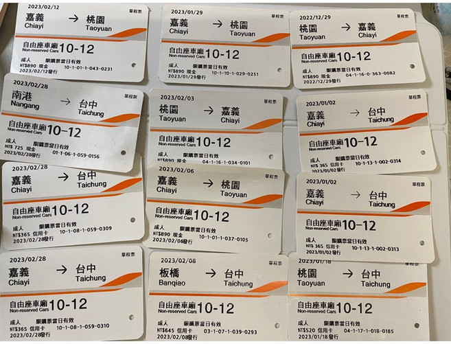 台灣高鐵 單程票, 1個, 8/16嘉義-桃園