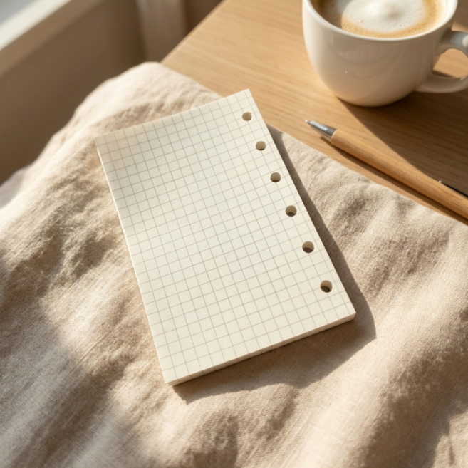 A7 6공 다이어리 속지 바인더 리필 내지 현금생활, 3개, 45매