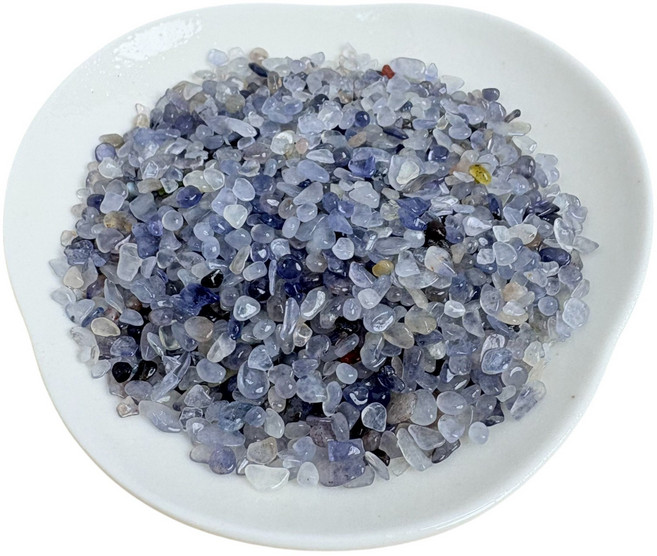 堇青石碎石 3-5mm 100g 能量水晶 淨化消磁 聚寶盆魚缸造景, 堇青石