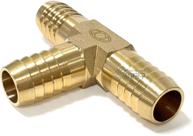 신주 호스연결 정T / 8mm 9.5mm 11mm 13mm 16mm 20mm 황동 수도 자재 부속 니플 배관 호스티 니쁠, 1개, 황동 호스연결 정T