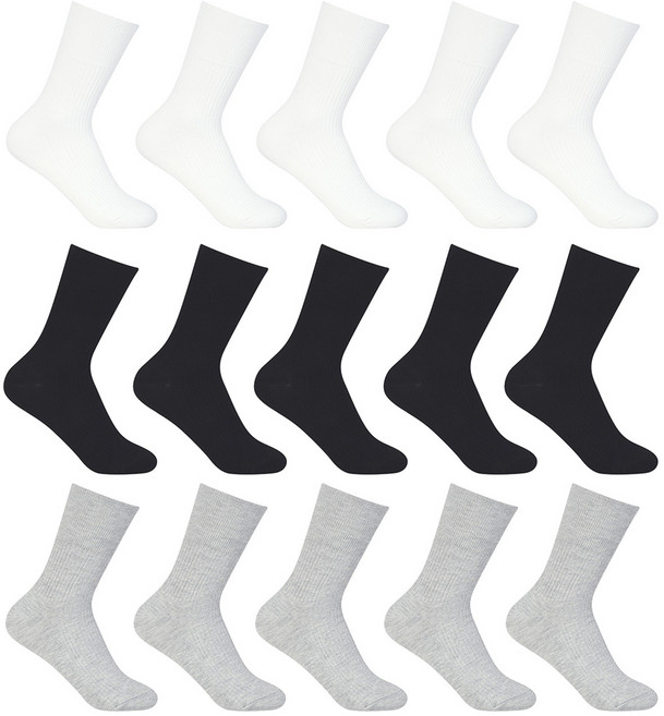 남성 중목양말 무압박 발목 밴드 조임 없는 발이 편안한 건강 양말 5족