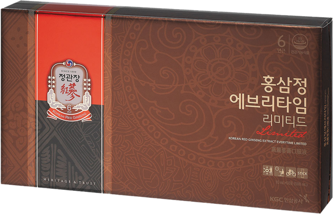 정관장 홍삼정 에브리타임 리미티드 10ml x 50포 선물용쇼핑백증정, 1개, 50정