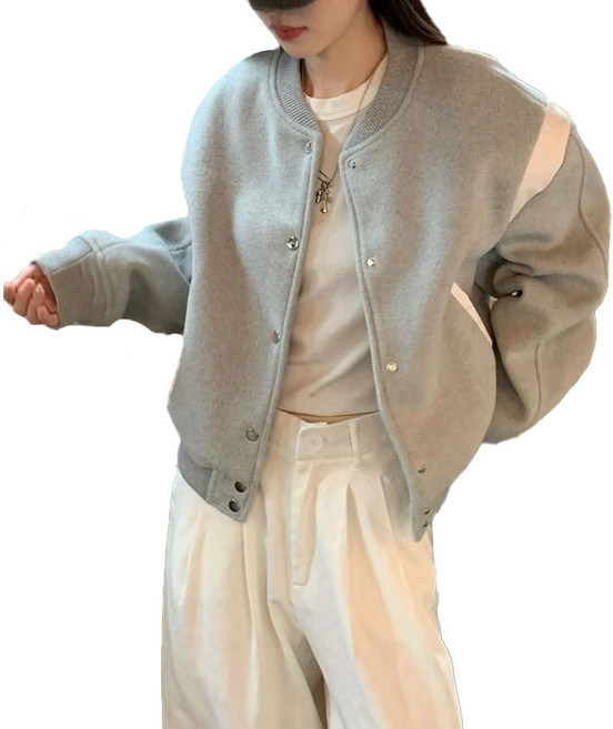 여성용 베이직 데일리룩 루즈핏 빅사이즈 야구점퍼