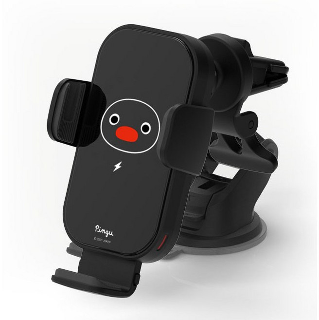핑구 정품 LED 차량용 휴대폰 무선충전 거치대, 1개