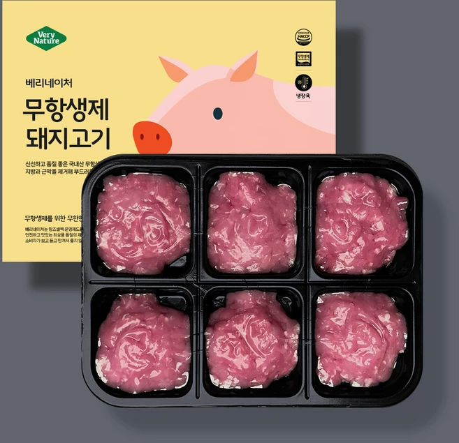 베리네이처 이유식용 무항생제 1등급 유아식 아기 국내산 돼지 안심 다짐육 토핑 300g, 1개, 돼지 안심 다짐육50gX6구(1번다짐)300g - 쿠팡