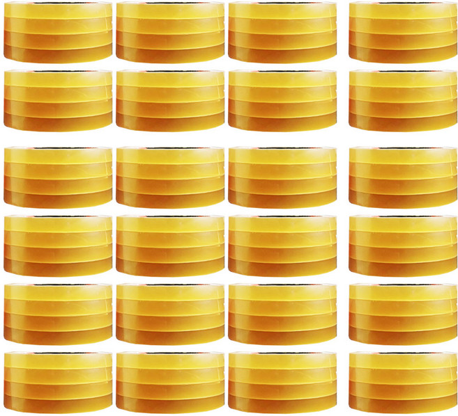 오공 중포장 문구 물레방아 리필용 사무용 OPP테이프 12mm x 20m, 투명, 96개