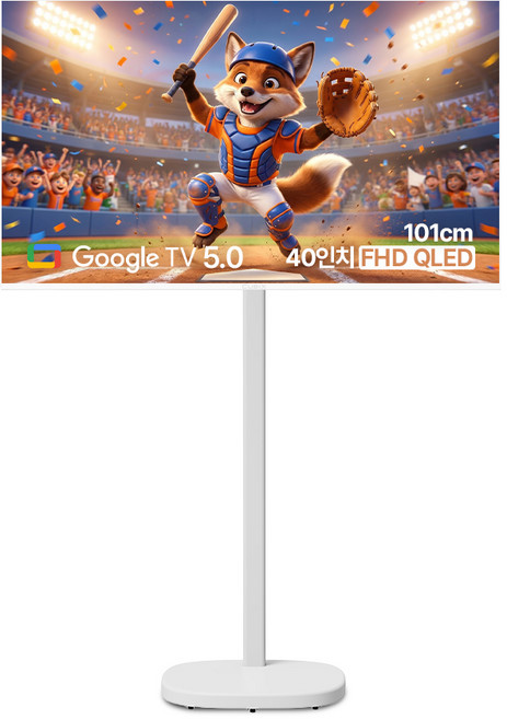 무빙큐빅스 스마트 40인치 FHD QLED 삼탠바이미 X PRO 셋트 이동식 tv 거치대 스탠바이미 삼텐바이미 중소바이미, 고객직접설치, 이동형 스탠드, 101cm(40인치)