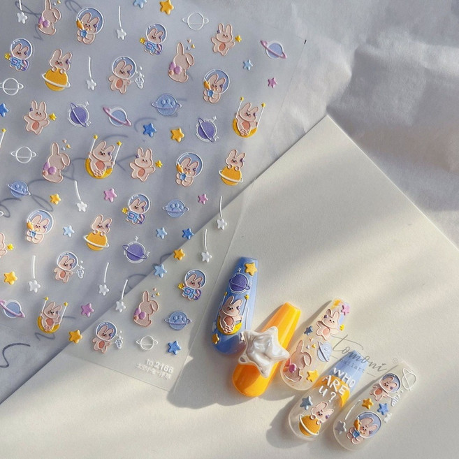 토모니 우주토끼 네일스티커 to2166 / 네일아트재료 데코스티커 다꾸, 1개