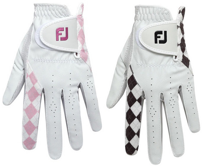 풋조이 이컴포트 여성용 양손 골프장갑 (핑크/블랙), 화이트(블랙), 1개