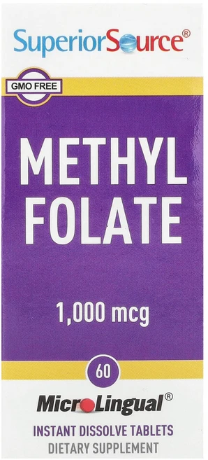 슈페리어소스 메틸엽산 1000mcg 빠르게 용해되는 정제 60정, 1개 - 쿠팡
