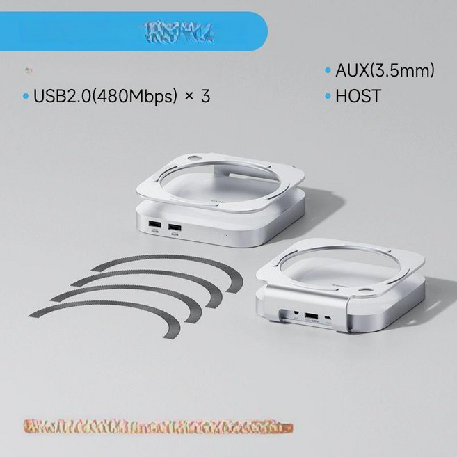 모니터허브 Hagibis USB C 허브 M2 SSD 인 맥 미니 M4M4 프로 스탠드 도킹스테이션 케이스 USB32 Gen2 SD40 TF40 MC60 Pro, 0.16m, 1개, 40G MC60Pro USB2 .0+4 개