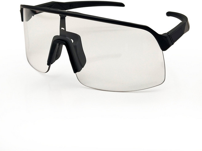 변색 편광 스포츠 선글라스+ 도수클립, black, 1개