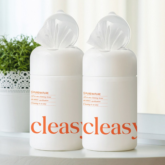 퓨어네이처 세정살균 청소용물티슈 파워 소독티슈, 1개