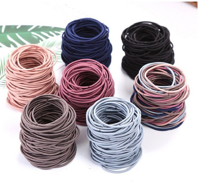 반반하니 100개 기본고무줄 데일리 무매듭 머리고무줄