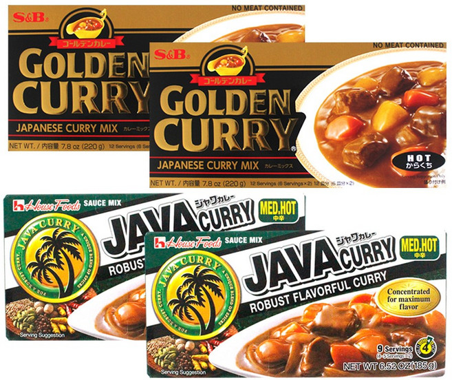 [다다기획]자바카레 약간매운맛185g*2개+S&B골든카레 매운맛220g*2개