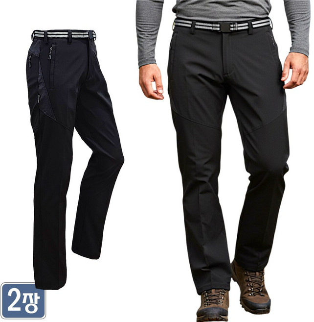 1+1 야인시대 봄가을 남성 스판 등산팬츠 WD802 지퍼포켓 일상 외출복