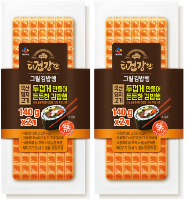 CJ 냉장 더건강한그릴김밥햄 140g, 4개