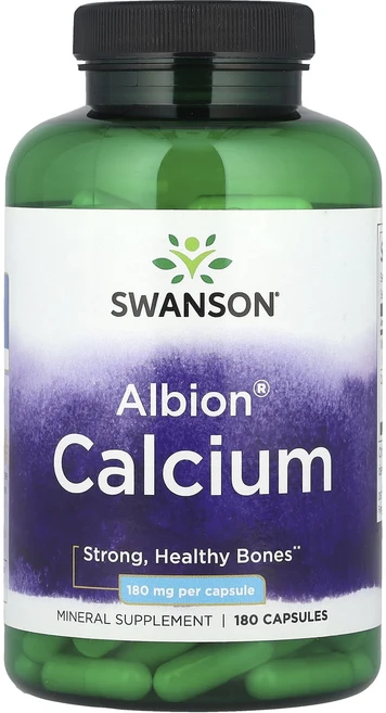 Swanson Albion® 칼슘 180mg 캡슐 180정(캡슐 1정당 90mg), SwansonAlbion칼슘180mg캡슐180정캡슐1정, 1개, 180정 - 쿠팡