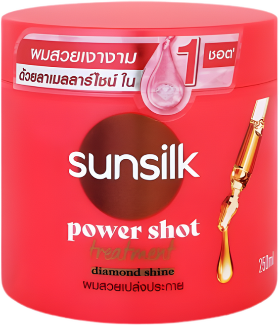 태국 썬실크(Sunsilk) 파워샷 레드색 다이아몬드 샤인 트리트먼트 250ml, 2개