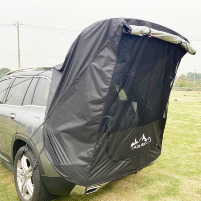 車尾帳篷 汽車露營帳篷 遮陽篷 戶外休閒 快速搭建, 黑, 2層